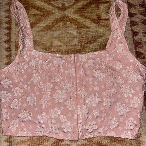 Pink floral corset top